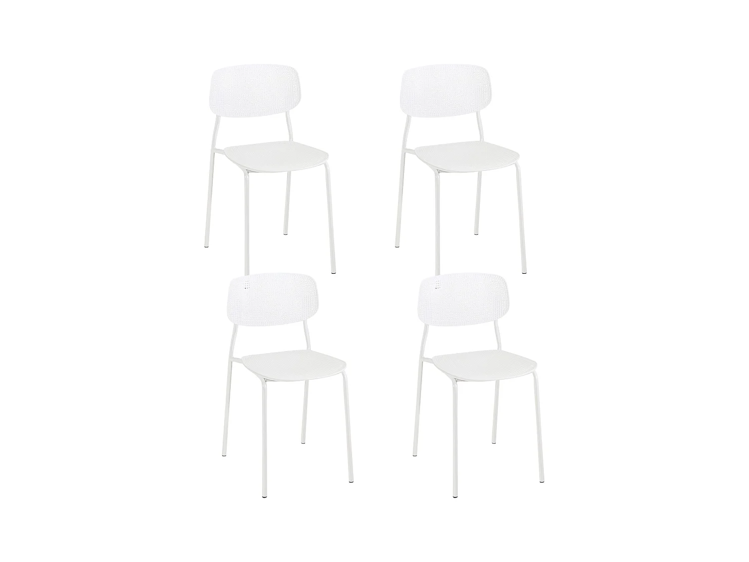 Lot De 4 Chaises De Cuisine Empilables Aza – Blanc