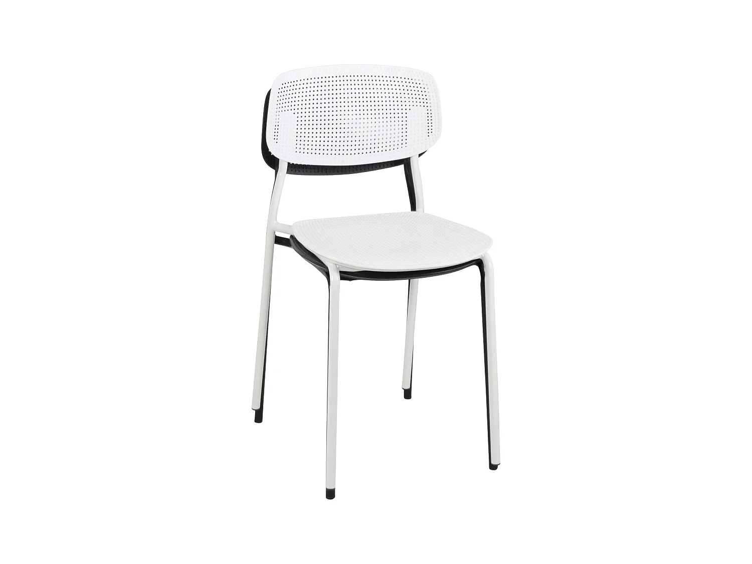 Lote de 4 sillas de cocina apilables Aza – Blanco