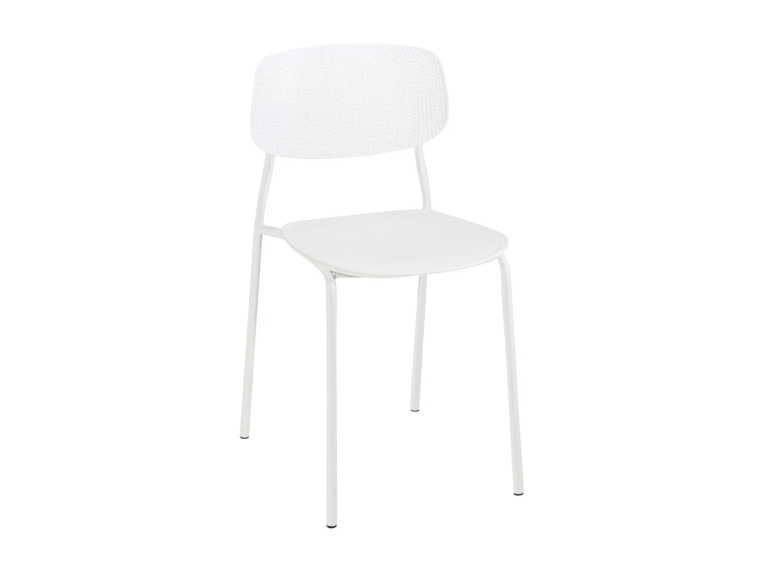 Lot de 4 chaises de cuisine empilables AZA (blanc)