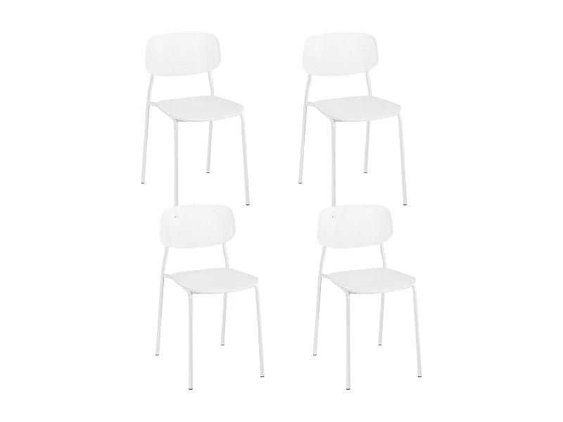 Lot Van 4 Opstapbare Keukenstoelen AZA – Wit