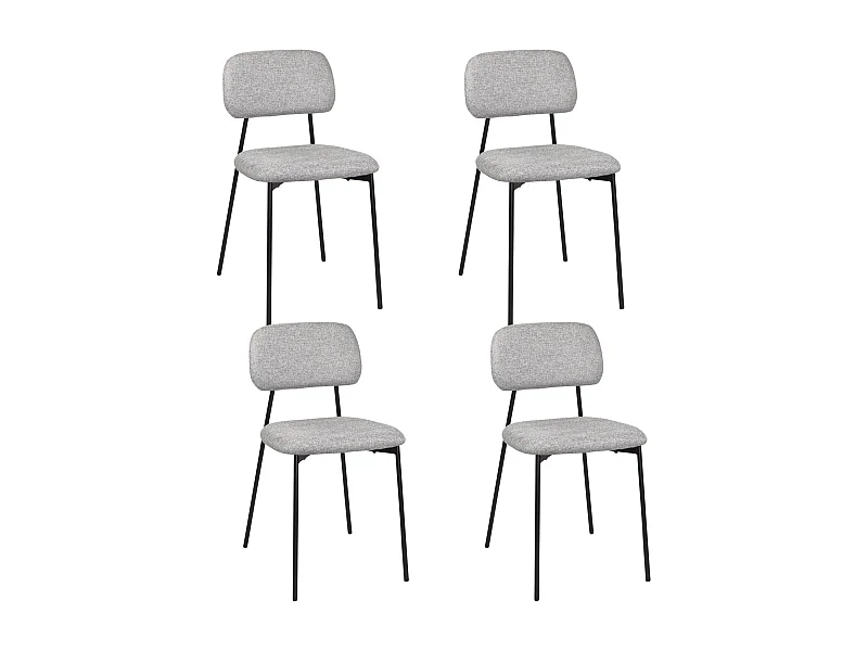 Lote de 4 sillas de comedor diseño Tala – Tejido mezcla gris