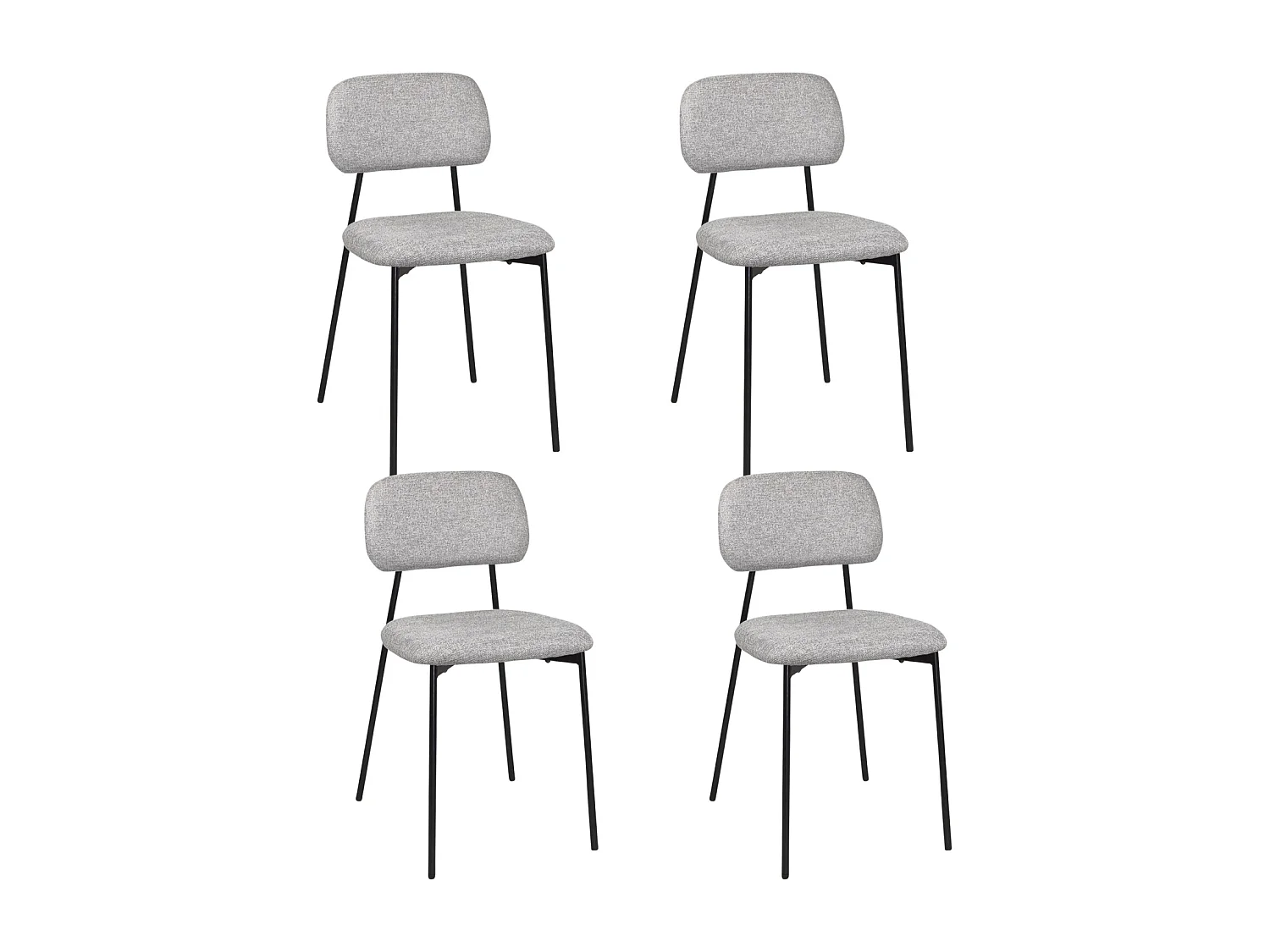 Lote de 4 sillas de comedor diseño Tala – Tejido mezcla gris