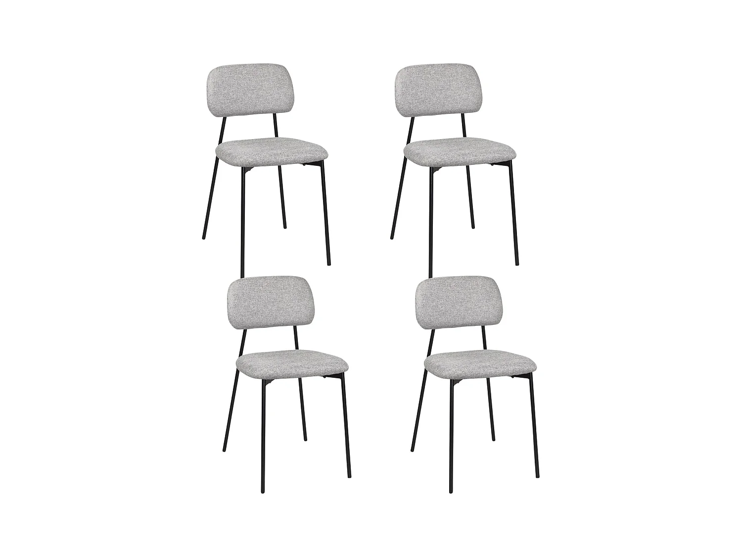 Lot De 4 Salle à Manger Design Tala – Tissu Mélangé gris