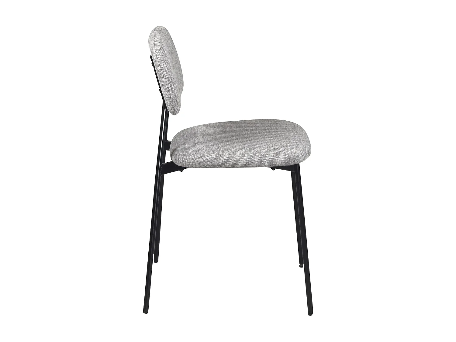 Lot de 4 salle à manger design TALA, tissu mélangé (gris)