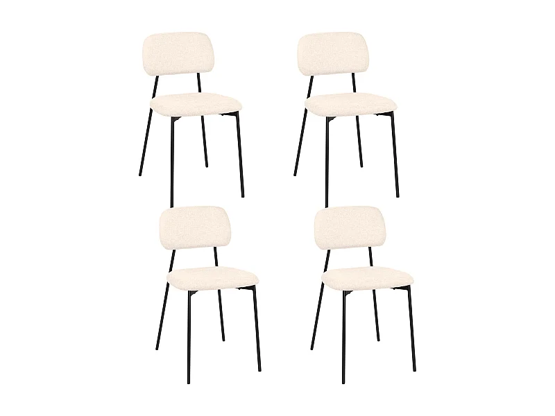 Lot De 4 Salle à Manger Design Tala – Tissu Mélangé Beige