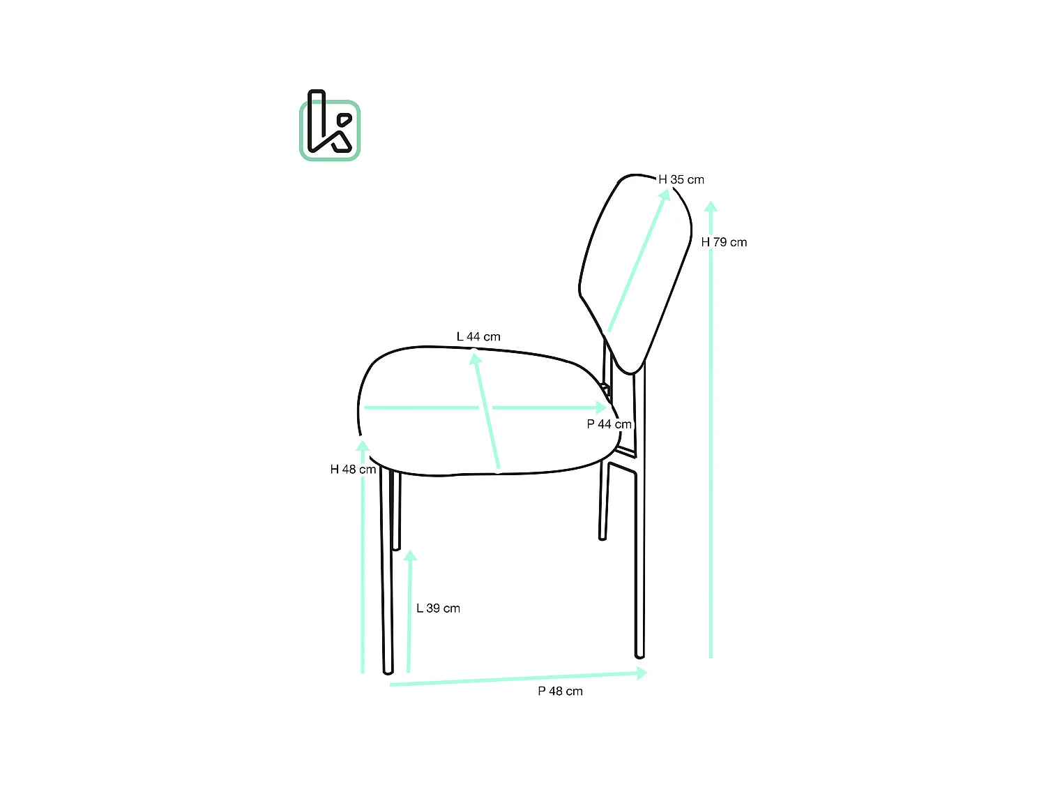 Lote de 4 sillas de comedor diseño Tala – Tejido mezcla beige