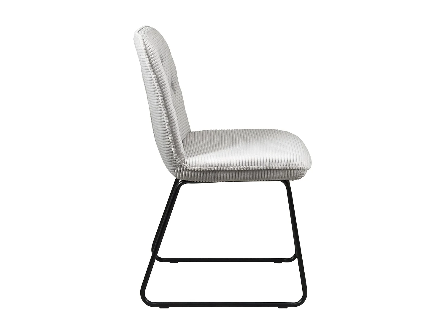 Lot de 2 chaises vintage ZELI, tissu à rayures (gris)