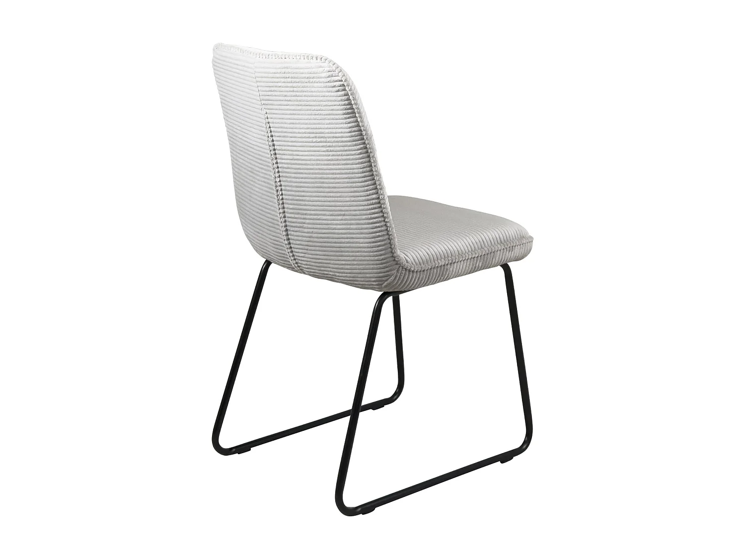 Lot de 2 chaises vintage ZELI, tissu à rayures (gris)