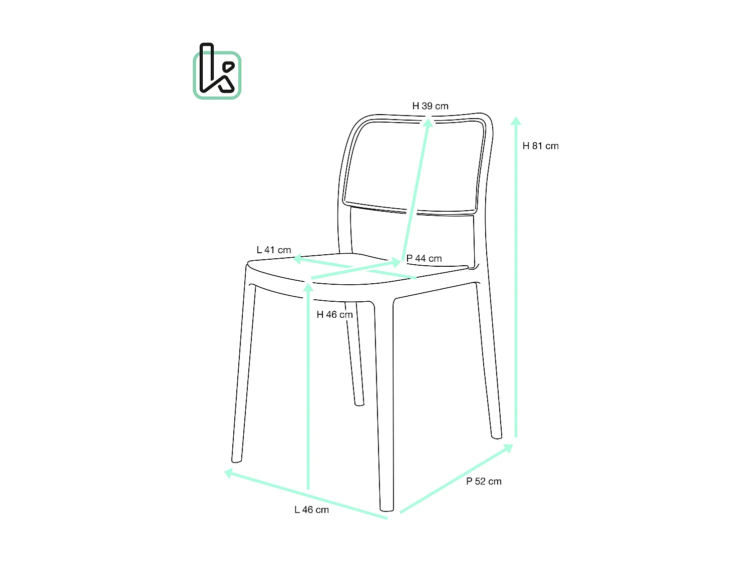 Lote de 2 sillas de cocina apilables Yao – Imitación ratán negro y beige
