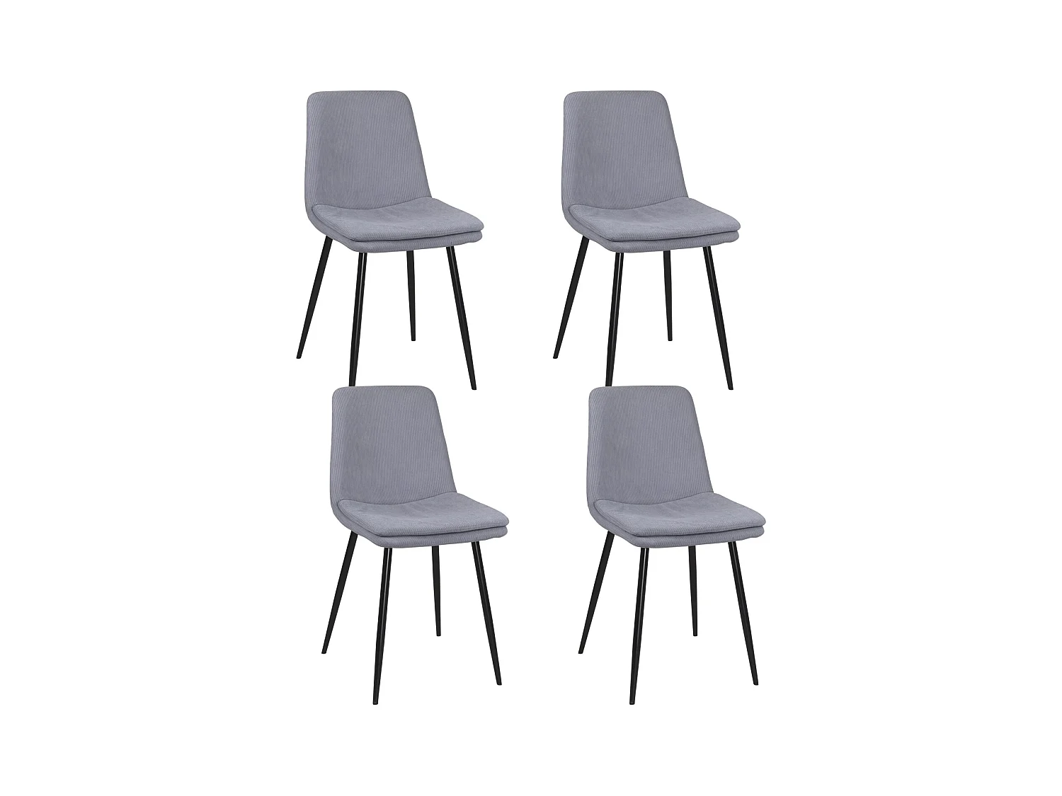 Lot De 4 Chaises Design Yam – Tissu à Rayures Bleu