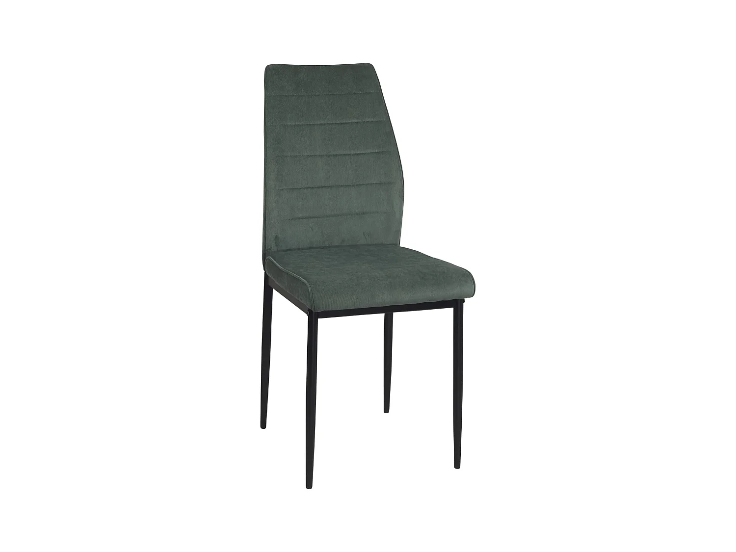 Lot de 4 chaises de salle à manger MILO, tissu rayé (vert)