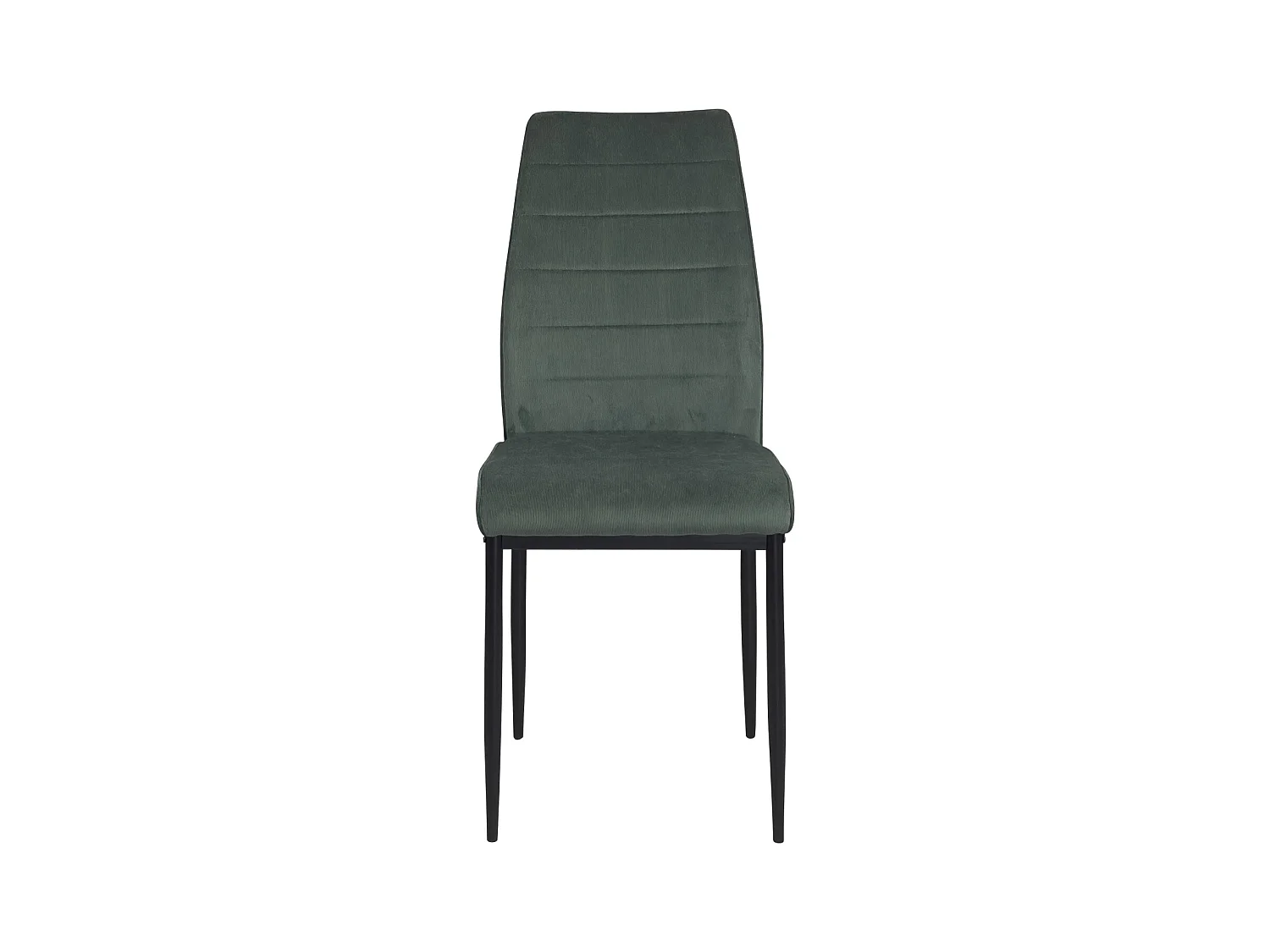 Lot de 4 chaises de salle à manger MILO, tissu rayé (vert)