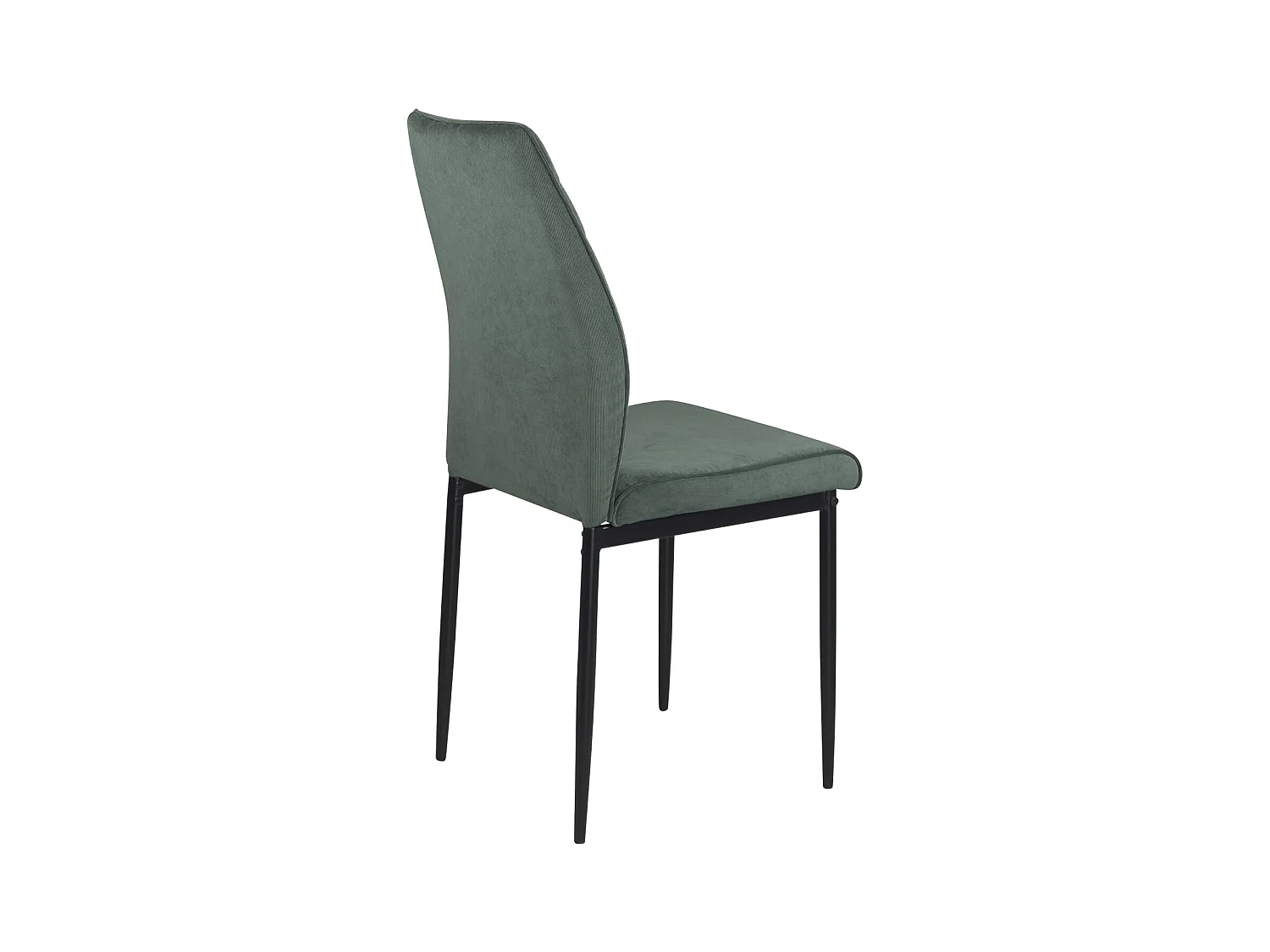 Lot de 4 chaises de salle à manger MILO, tissu rayé (vert)