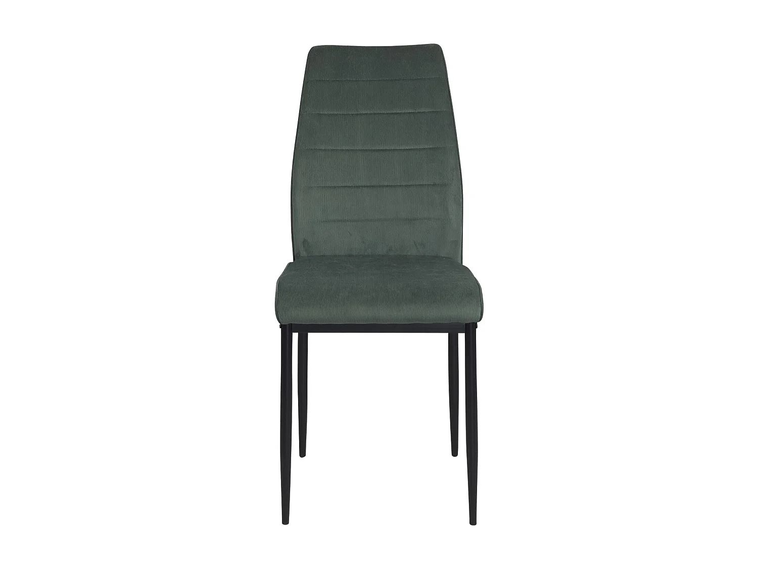 Lot de 4 chaises de salle à manger MILO, tissu rayé (vert)