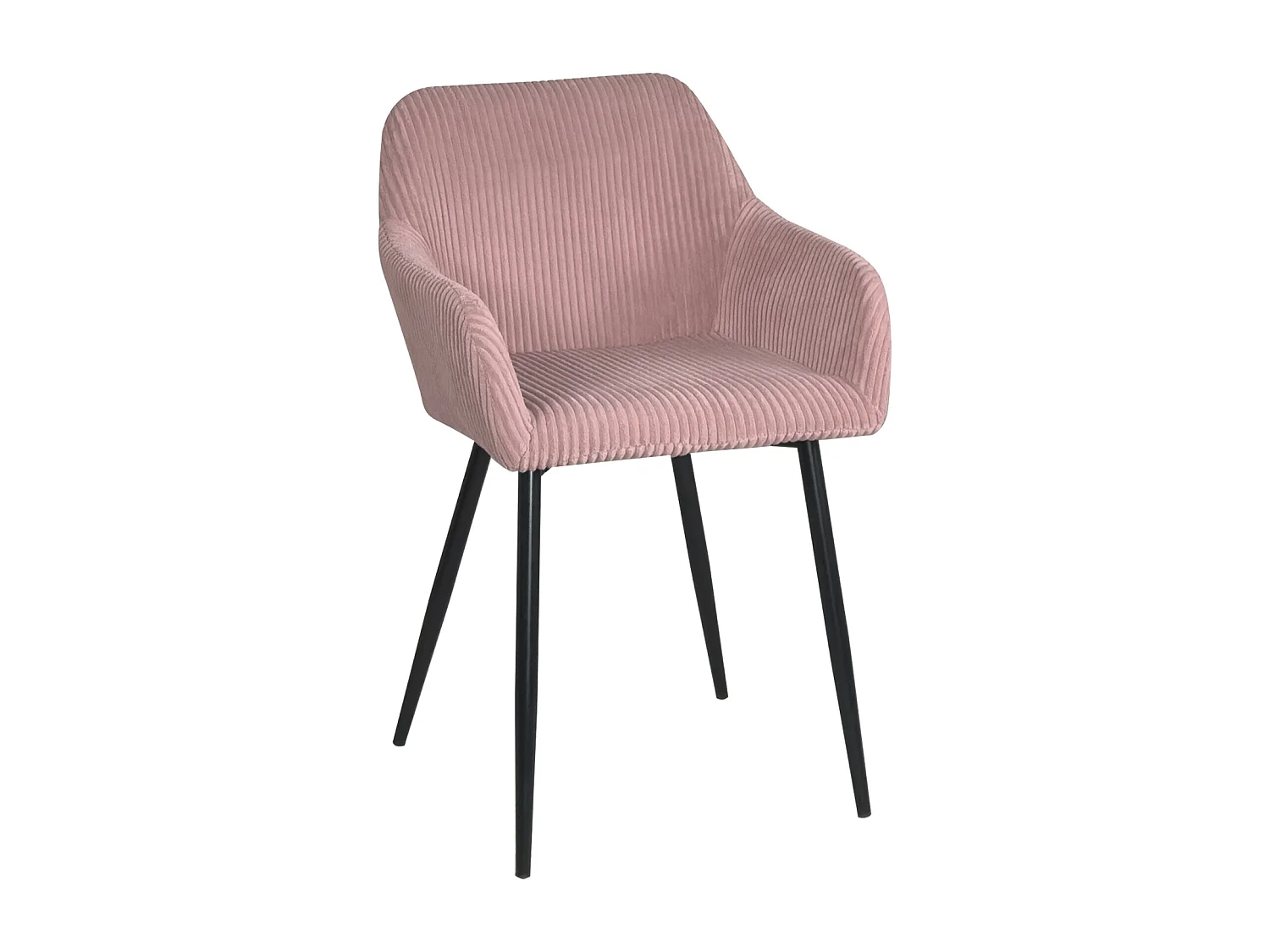 Petit fauteuil confortable en velours côtelé MIRO (rose)