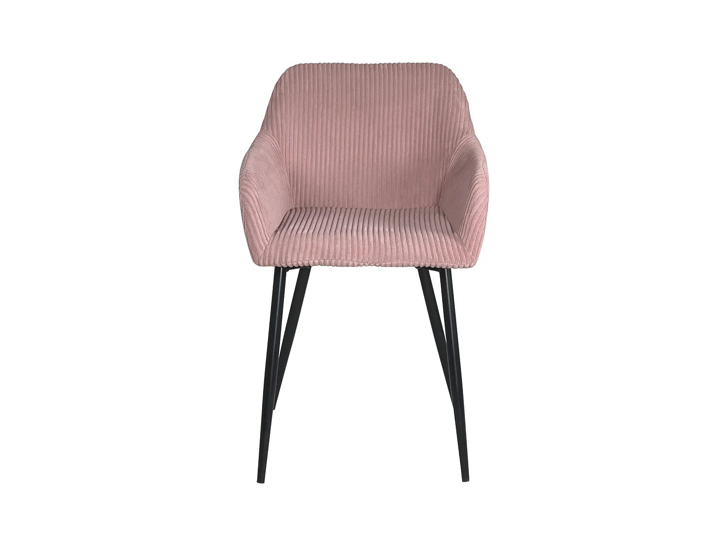 Petit fauteuil confortable en velours côtelé MIRO (rose)