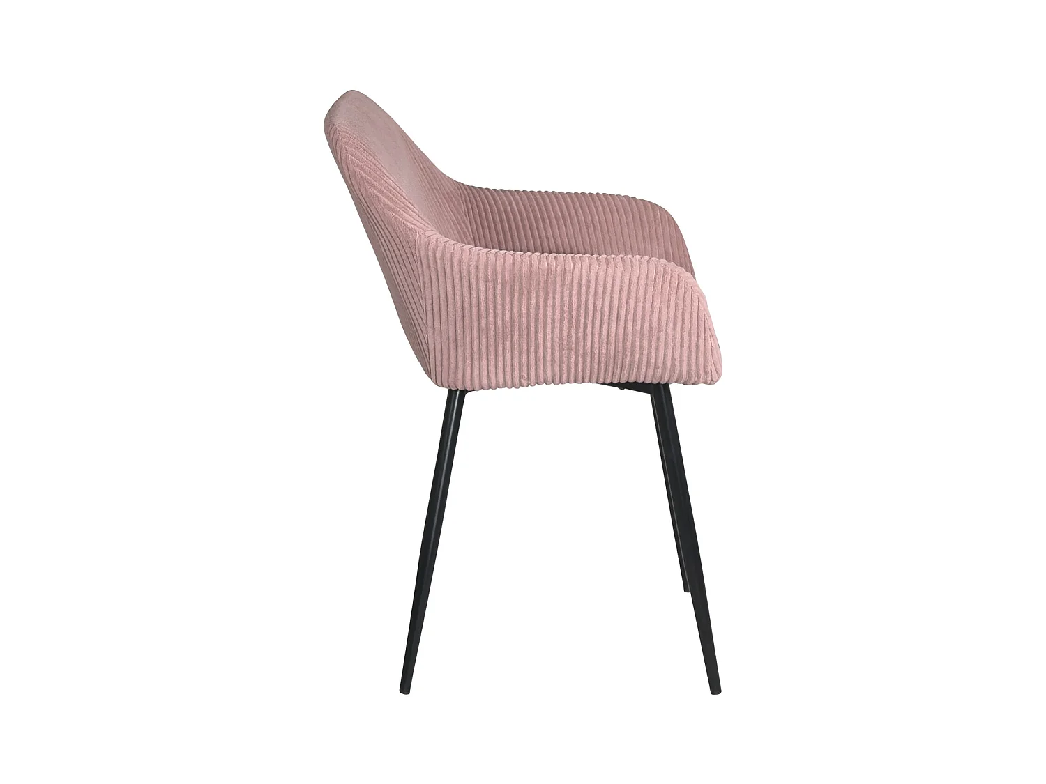 Petit fauteuil confortable en velours côtelé MIRO (rose)