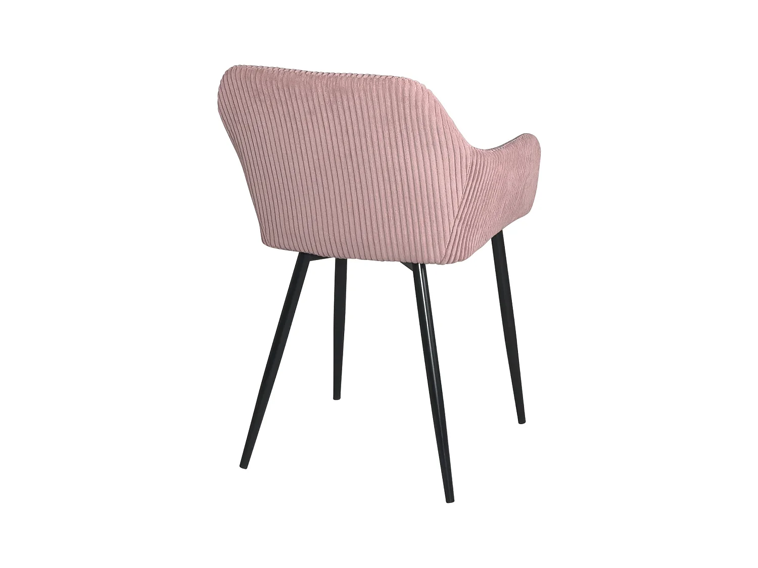 Petit fauteuil confortable en velours côtelé MIRO (rose)