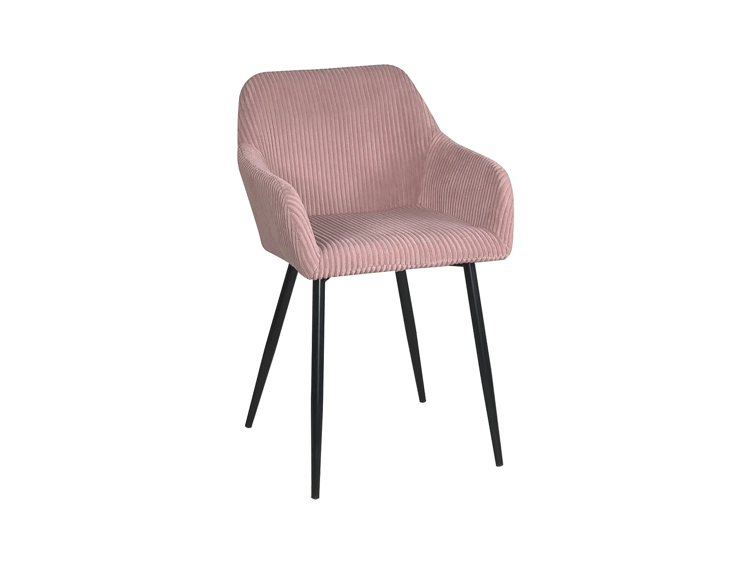 Petit Fauteuil Confortable En Velours Côtelé Miro - Rose