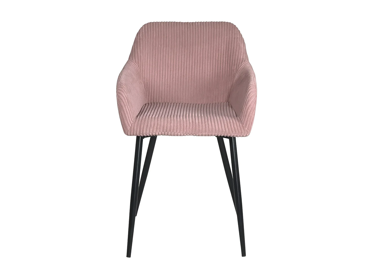 Petit fauteuil confortable en velours côtelé MIRO (rose)