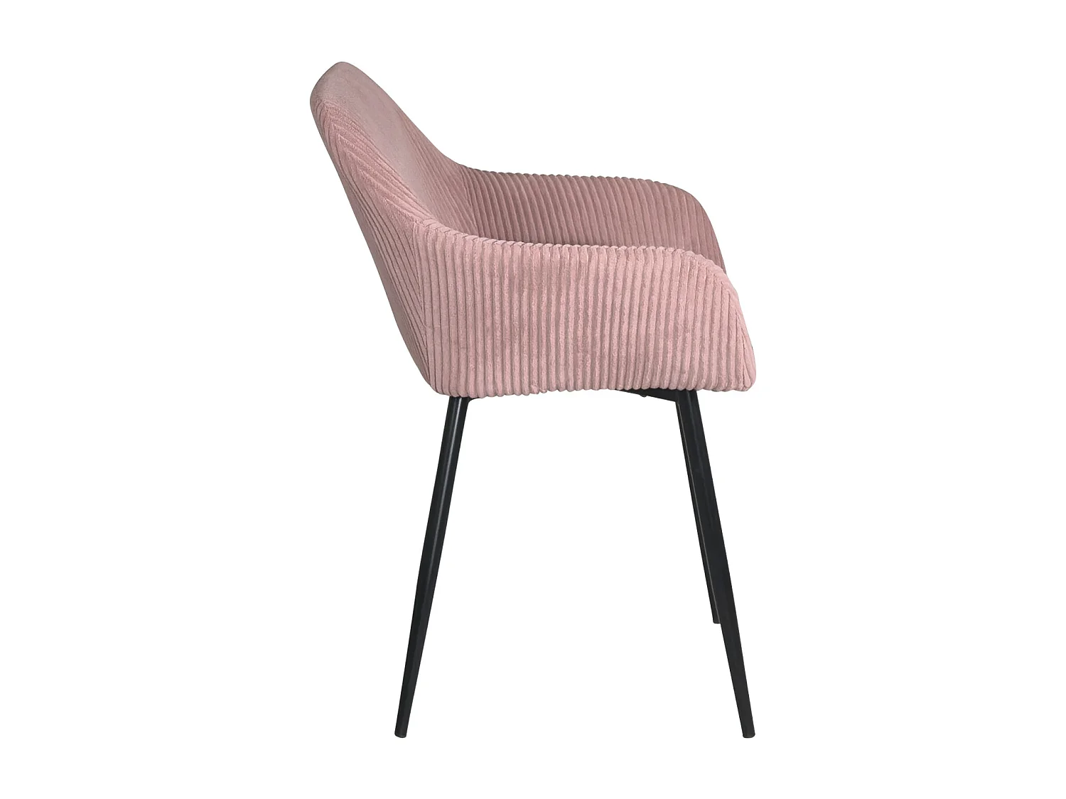 Petit fauteuil confortable en velours côtelé MIRO (rose)