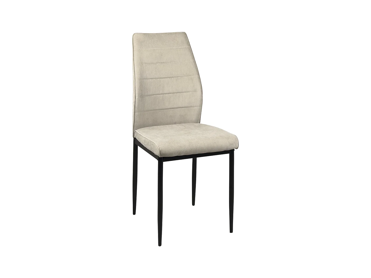 Lot de 4 chaises de salle à manger MILO, tissu rayé (beige)
