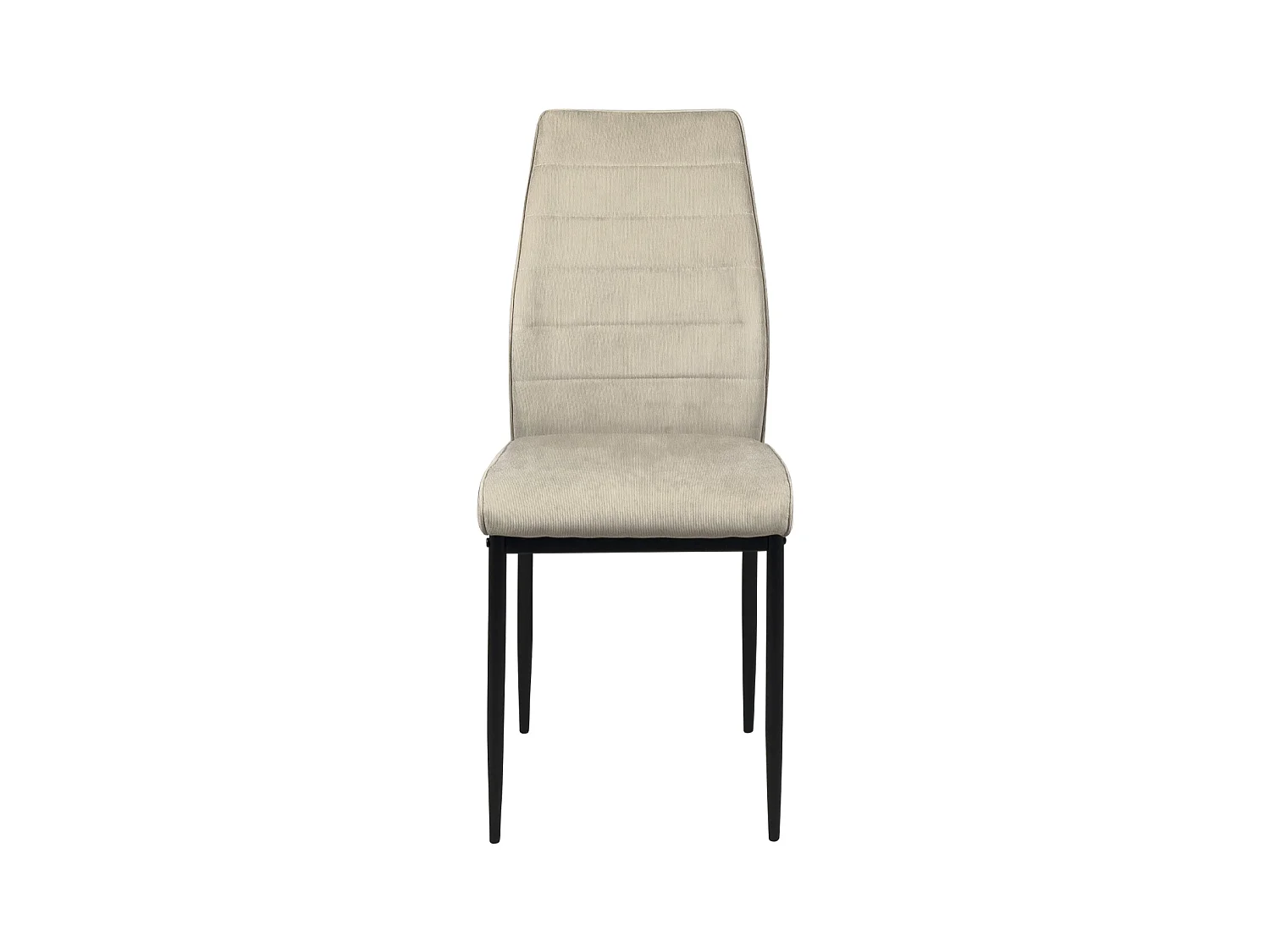 Lot de 4 chaises de salle à manger MILO, tissu rayé (beige)