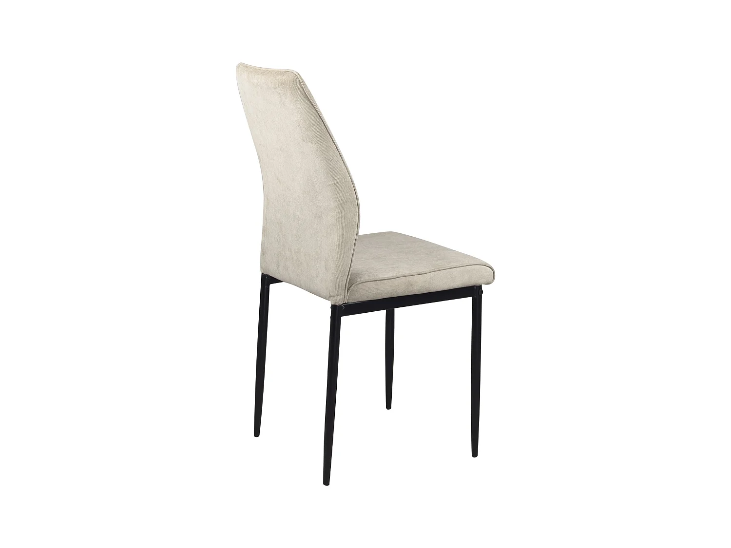 Lot de 4 chaises de salle à manger MILO, tissu rayé (beige)