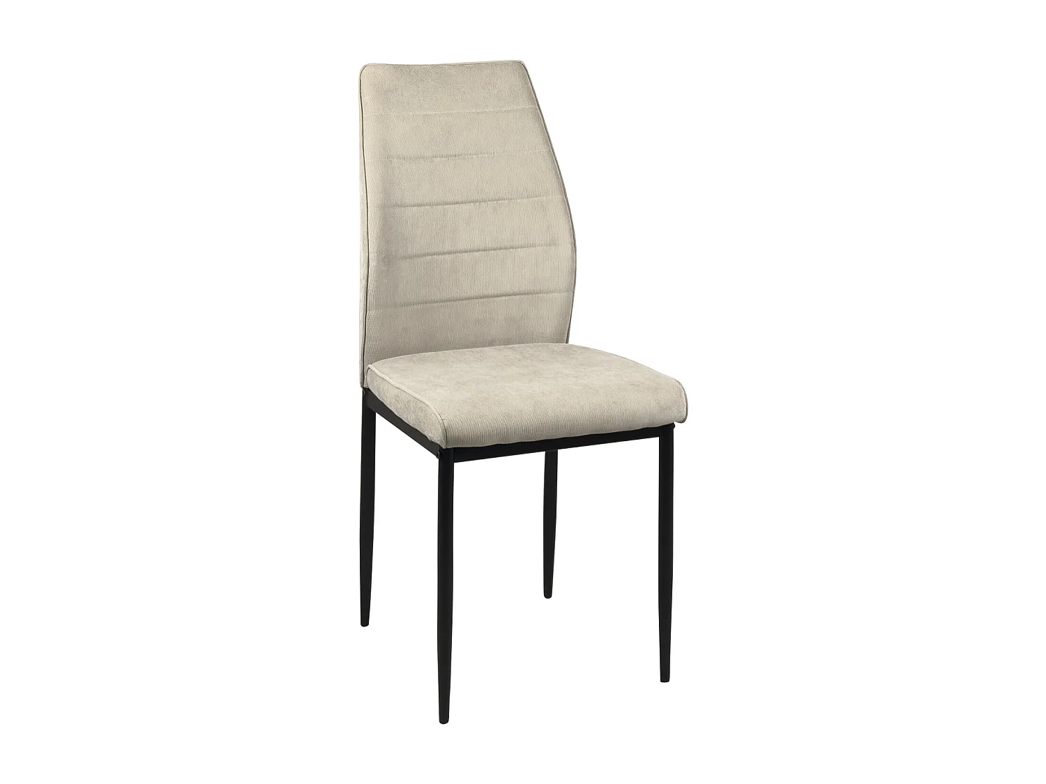 Lot de 4 chaises de salle à manger MILO, tissu rayé (beige)