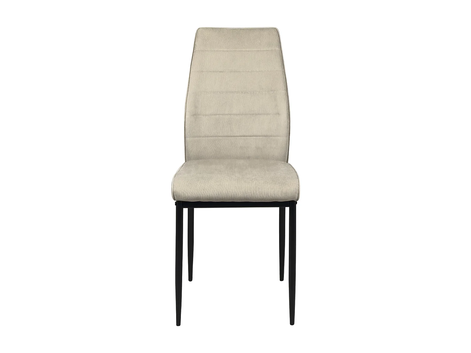 Lot de 4 chaises de salle à manger MILO, tissu rayé (beige)