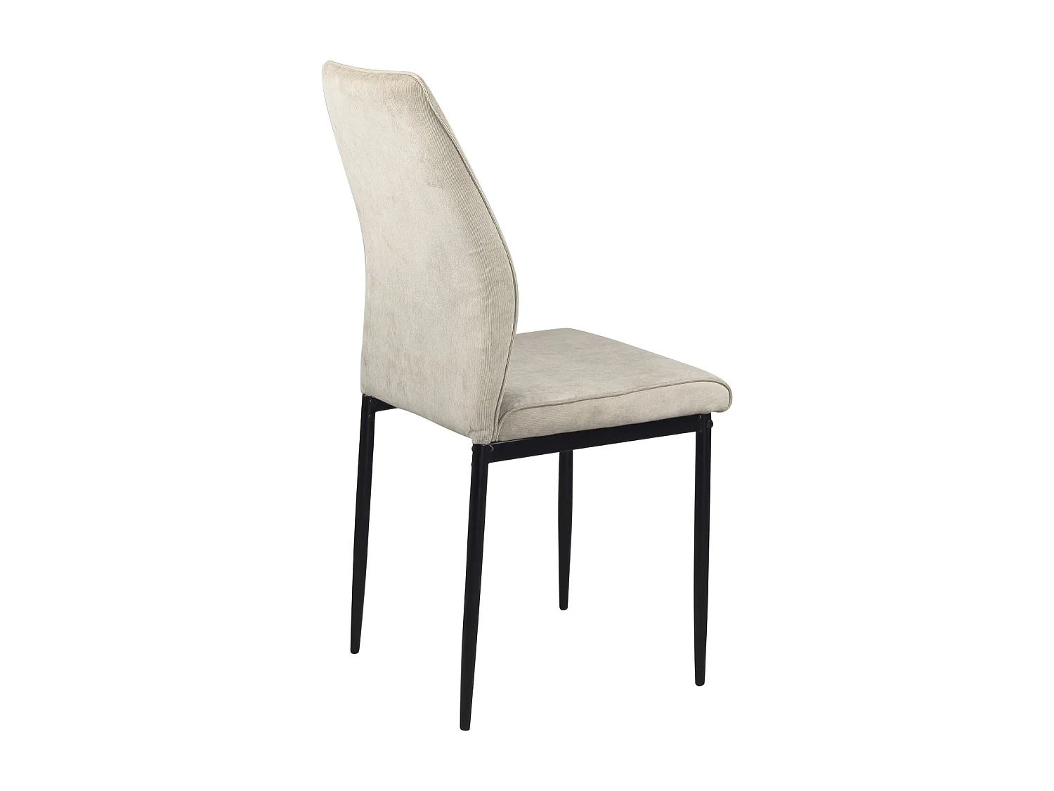 Lot de 4 chaises de salle à manger MILO, tissu rayé (beige)