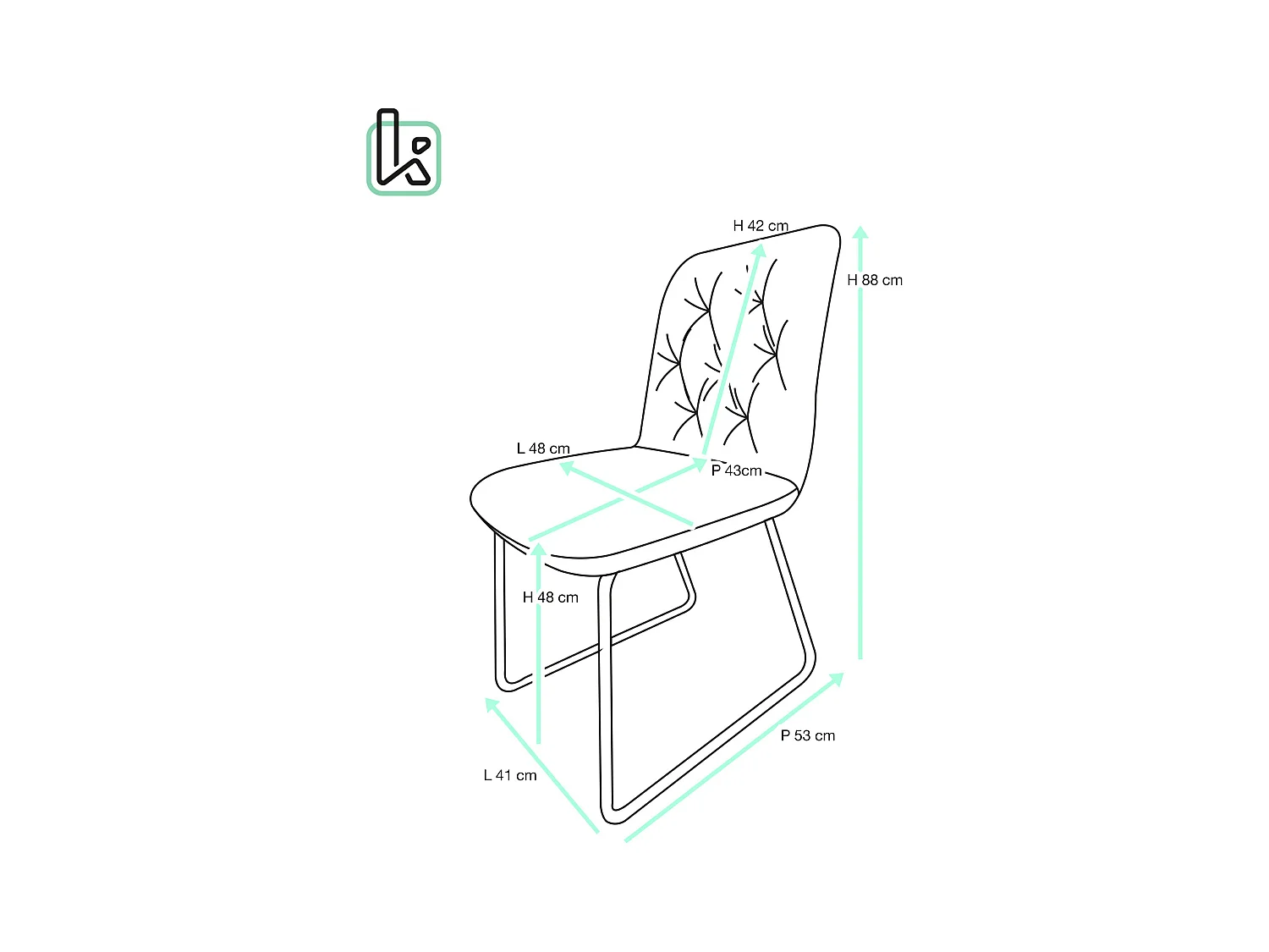 Lot de 2 chaises vintage ZELI, tissu à rayures (rose)