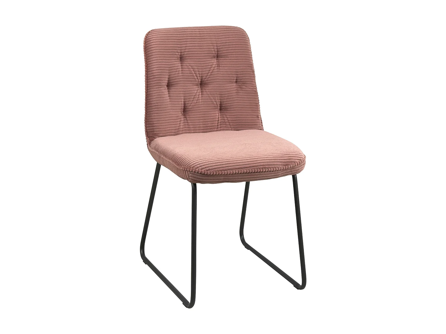 Lot de 2 chaises vintage ZELI, tissu à rayures (rose)