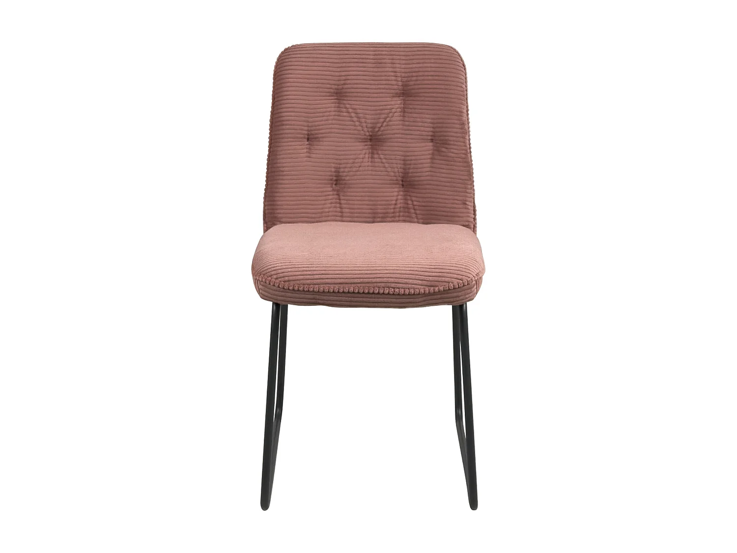 Lot de 2 chaises vintage ZELI, tissu à rayures (rose)