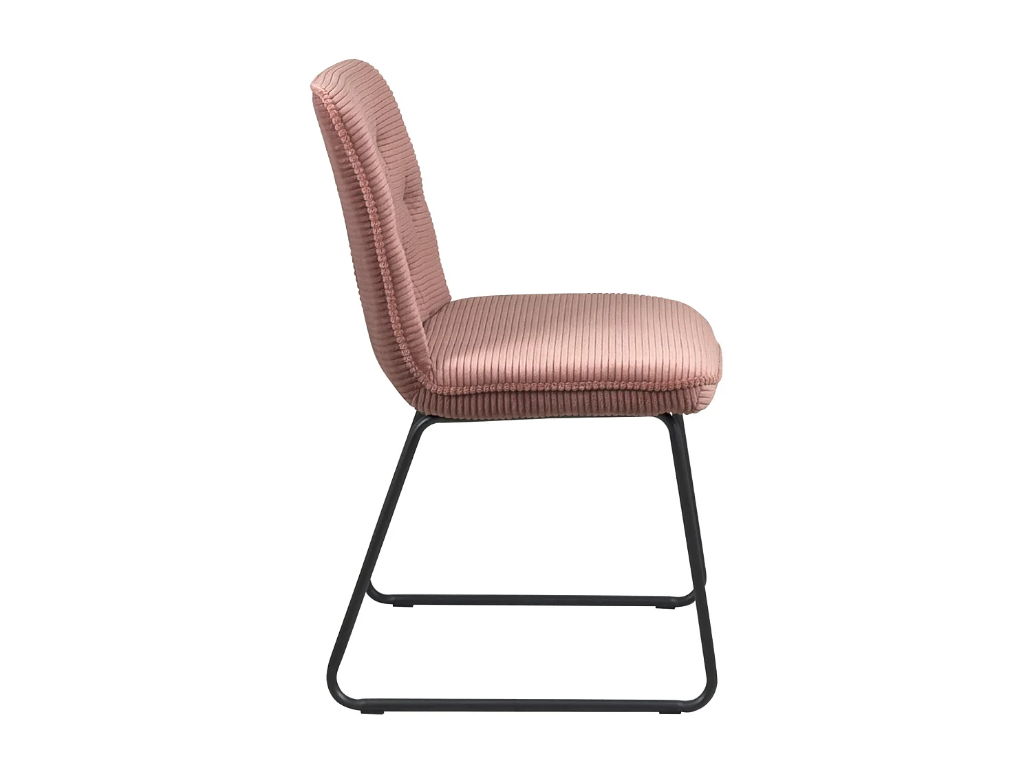 Lot de 2 chaises vintage ZELI, tissu à rayures (rose)