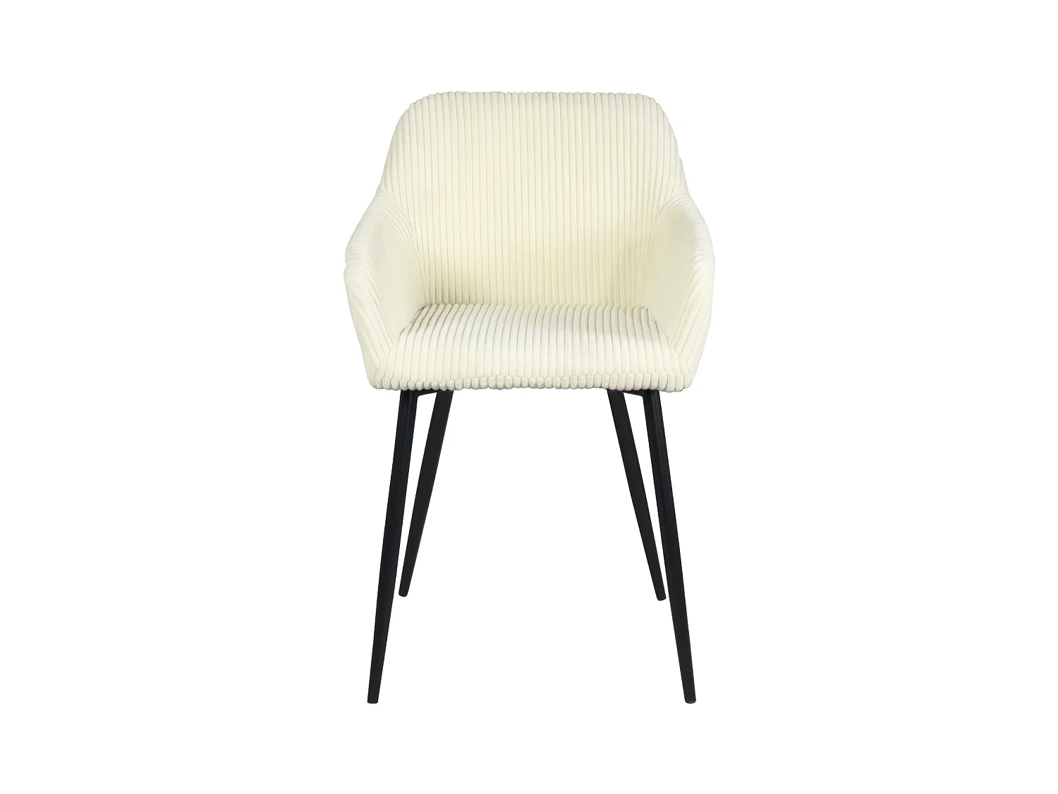 Petit fauteuil confortable en velours côtelé MIRO (beige)