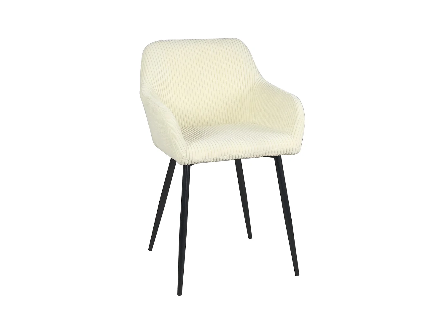 Petit Fauteuil Confortable En Velours Côtelé Miro - Beige