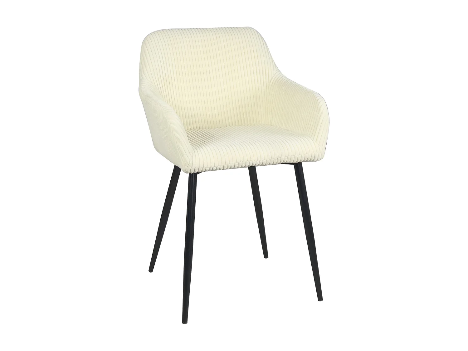 Petit fauteuil confortable en velours côtelé MIRO (beige)