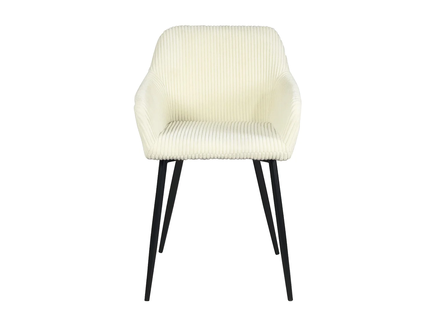 Petit fauteuil confortable en velours côtelé MIRO (beige)