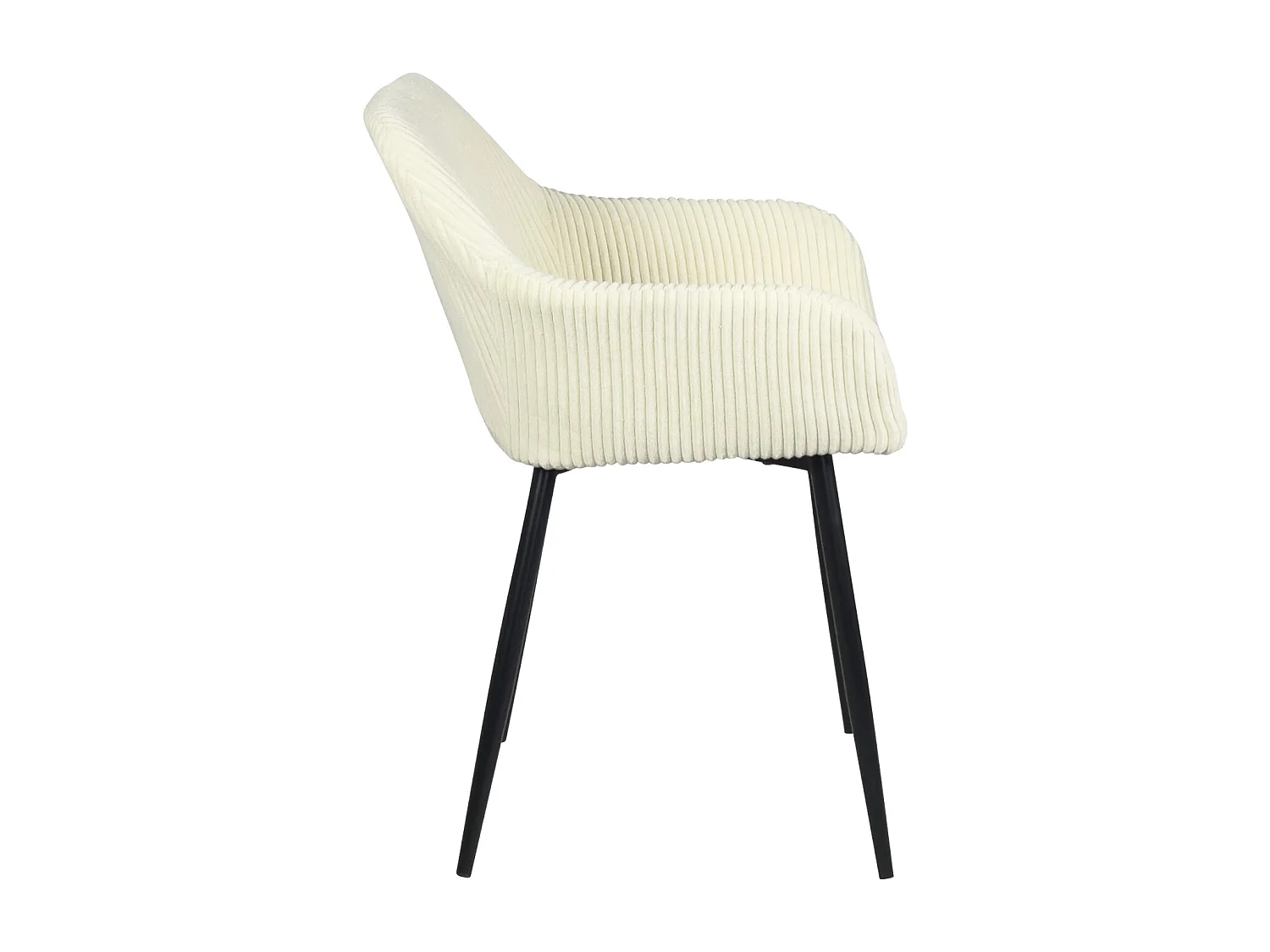 Petit fauteuil confortable en velours côtelé MIRO (beige)