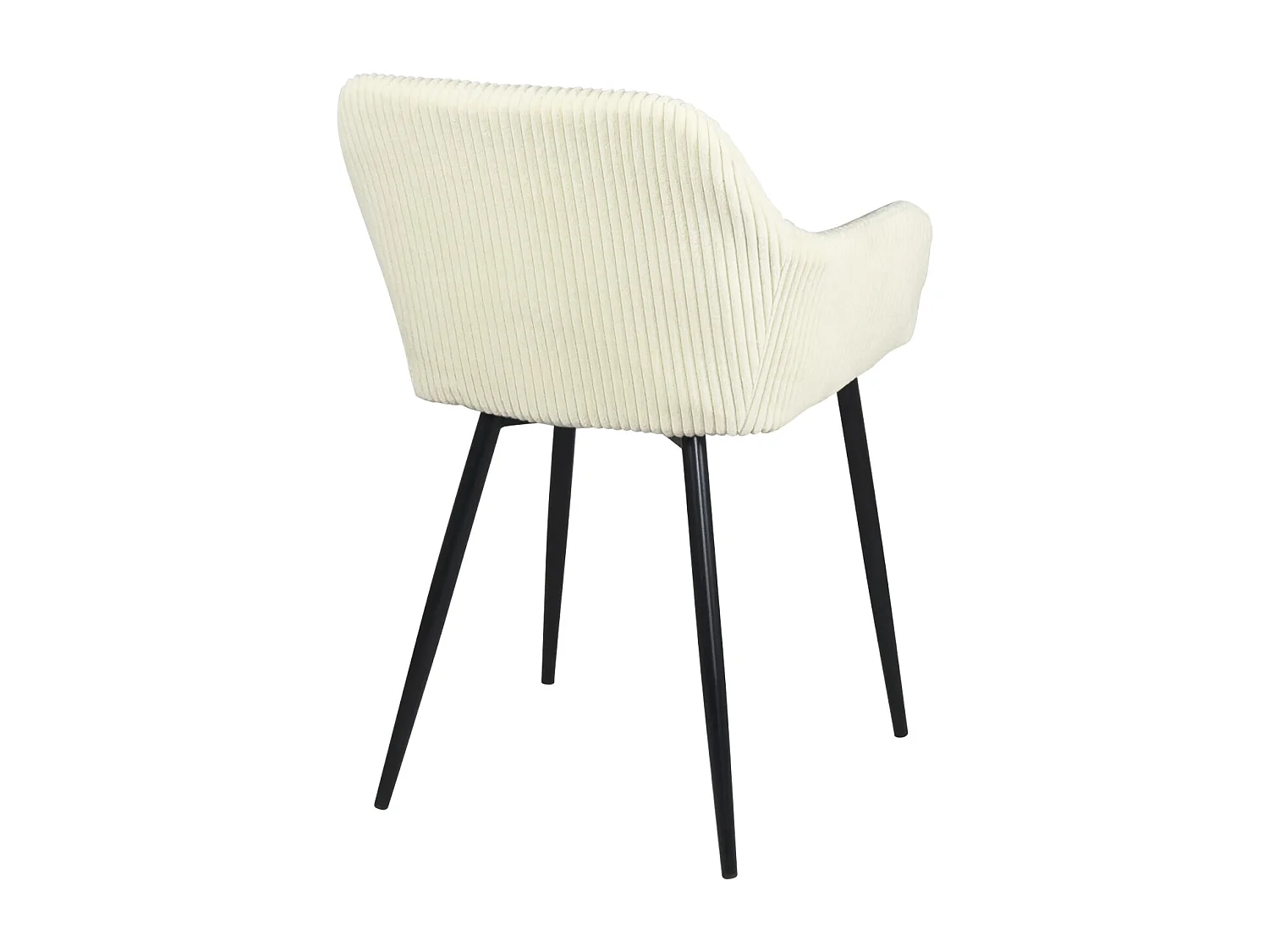 Petit fauteuil confortable en velours côtelé MIRO (beige)
