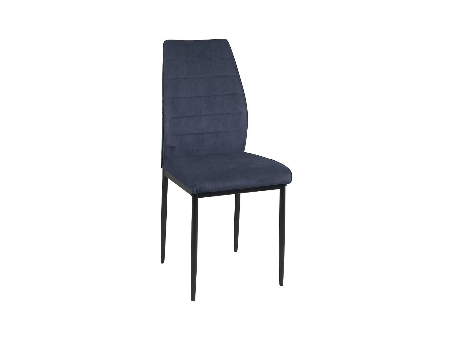 Lot de 4 chaises de salle à manger MILO, tissu rayé (bleu foncé)