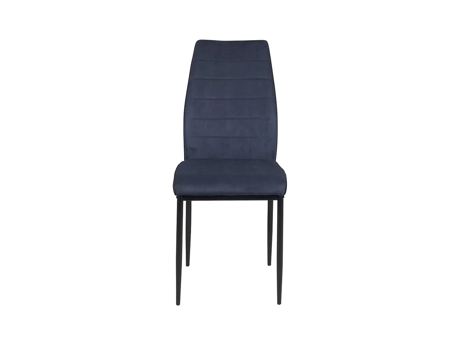 Lot de 4 chaises de salle à manger MILO, tissu rayé (bleu foncé)