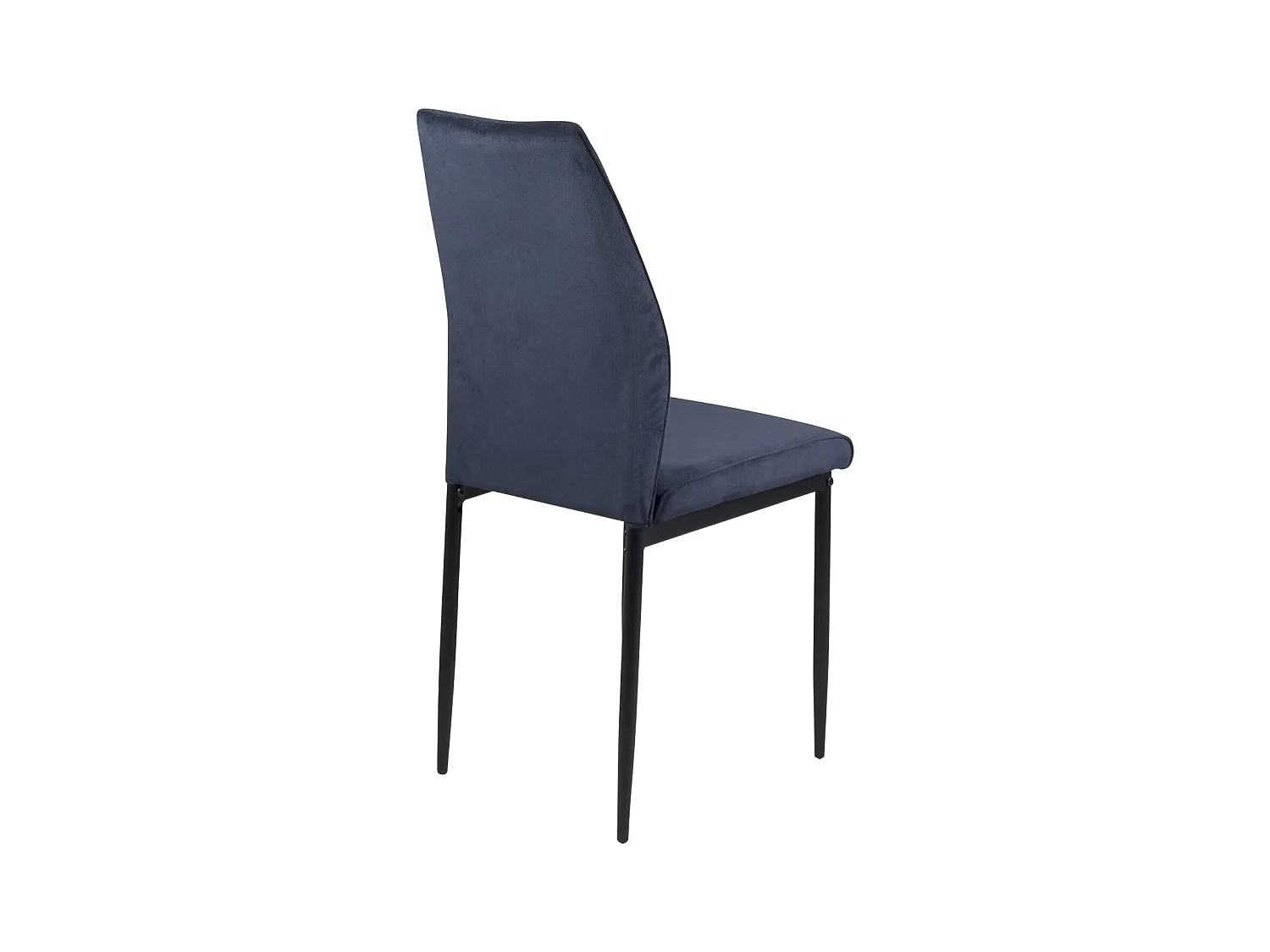 Lot de 4 chaises de salle à manger MILO, tissu rayé (bleu foncé)
