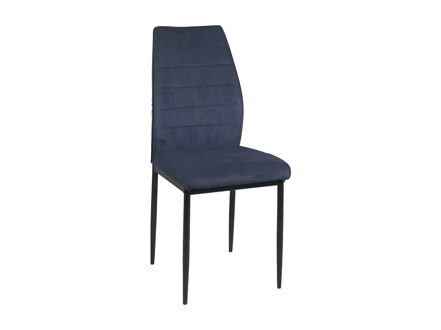 Lot de 4 chaises de salle à manger MILO, tissu rayé (bleu foncé)