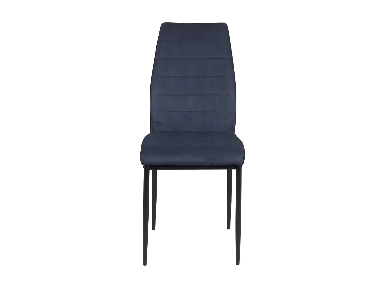 Lot de 4 chaises de salle à manger MILO, tissu rayé (bleu foncé)