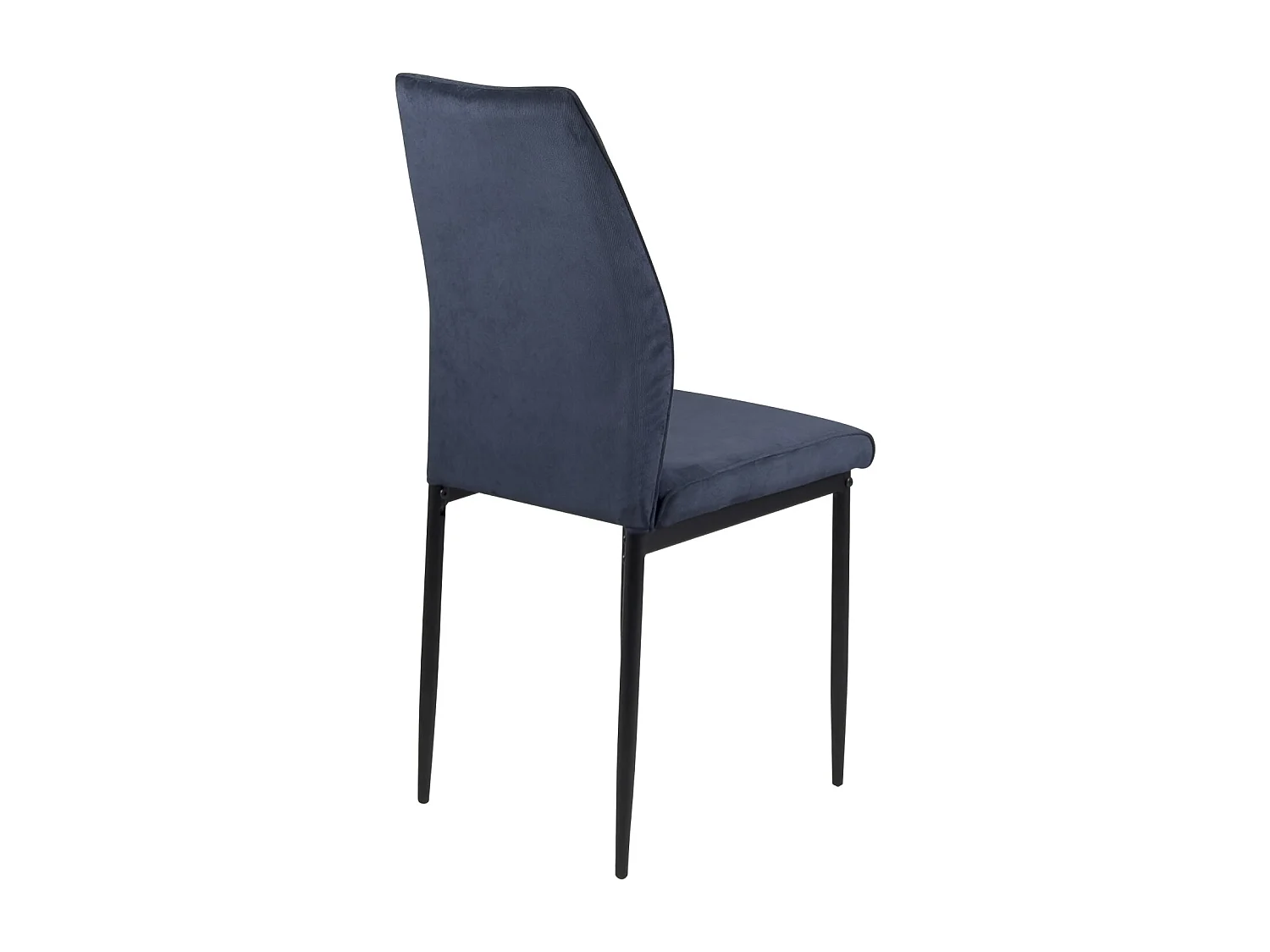 Lot de 4 chaises de salle à manger MILO, tissu rayé (bleu foncé)