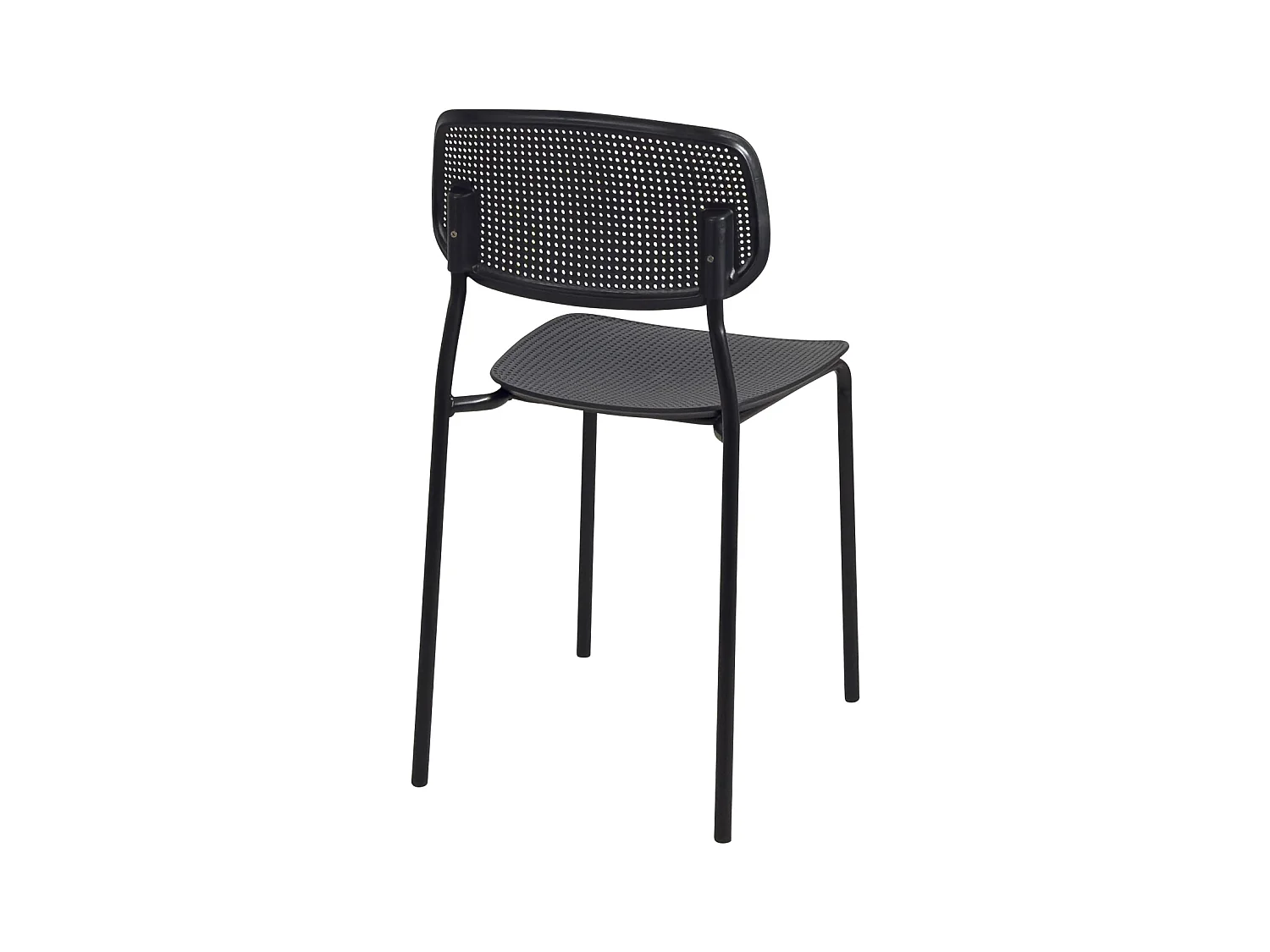 Lot de 4 chaises de cuisine empilables AZA (noir)