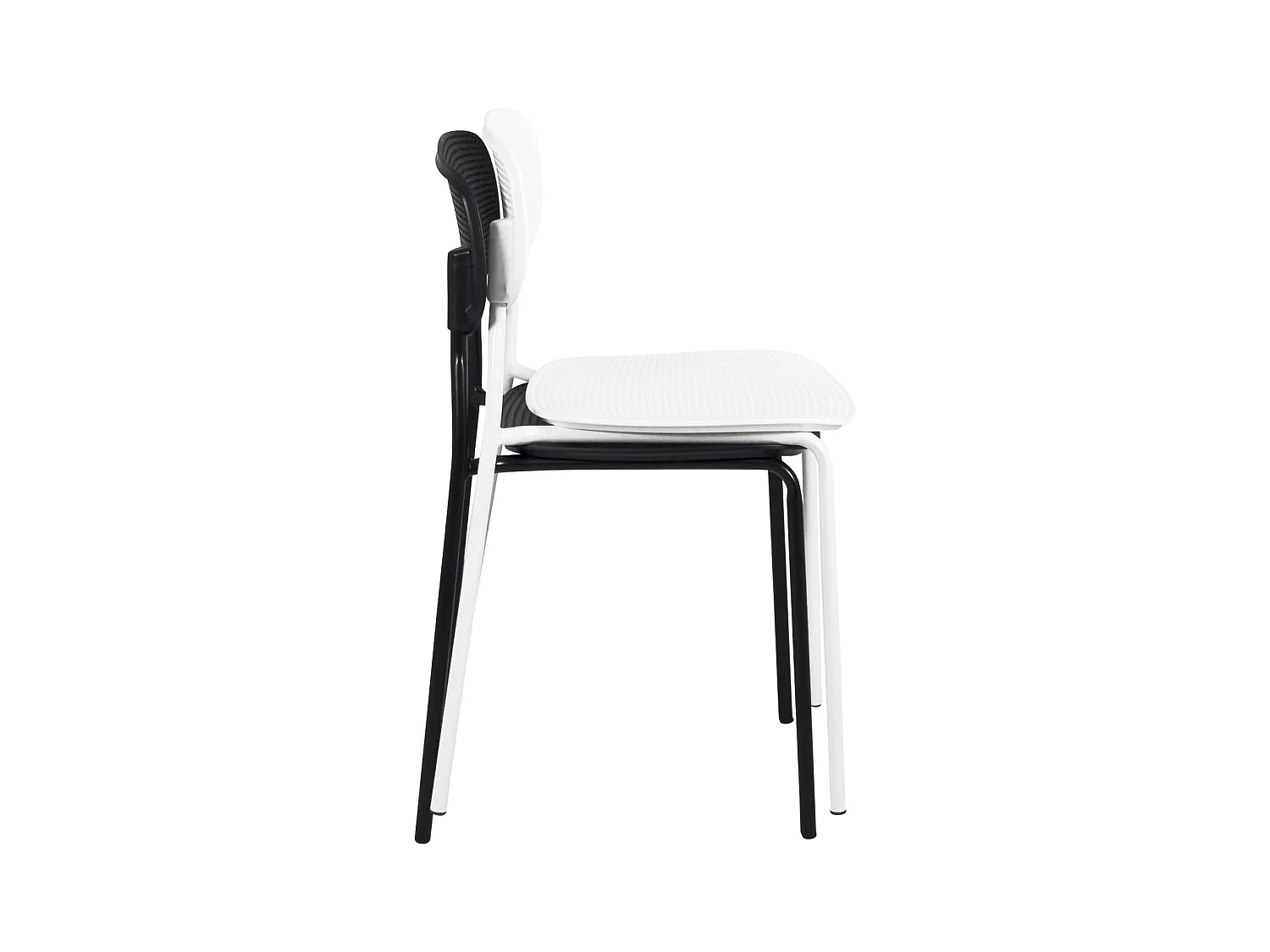 Lot de 4 chaises de cuisine empilables AZA (noir)