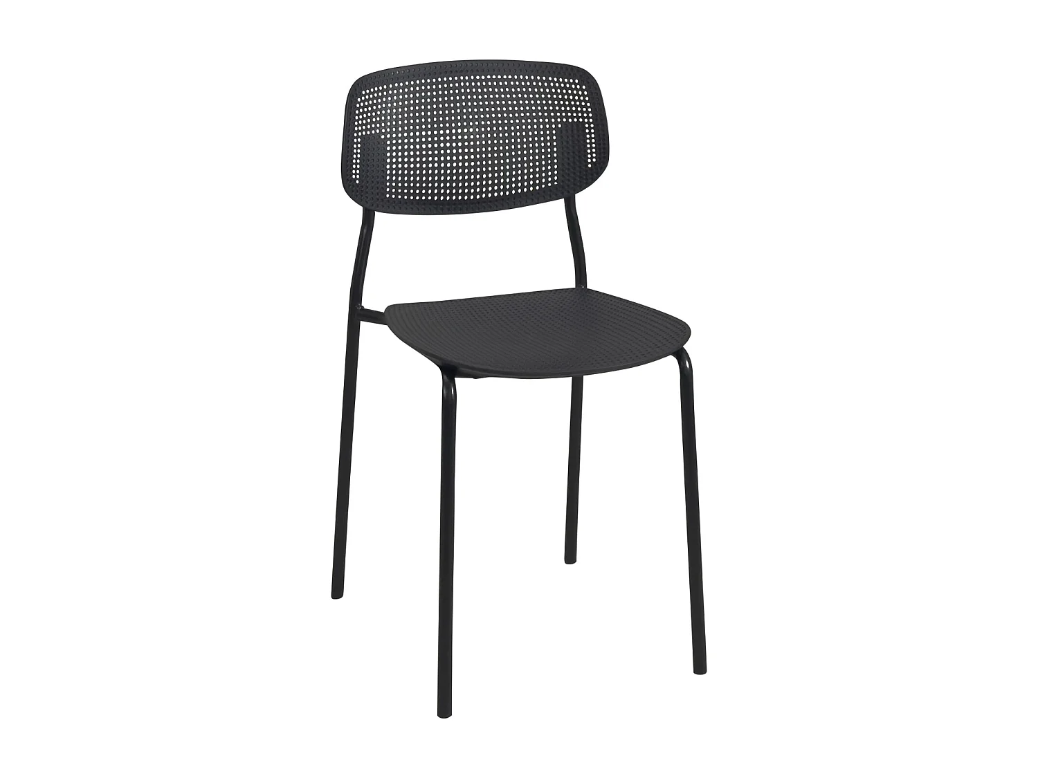 Lot de 4 chaises de cuisine empilables AZA (noir)